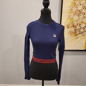 Fila Cotton Sweater Navy Blue Size Small